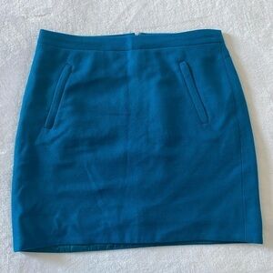 J. Crew Factory Blue Wool Skirt‎ Size 4